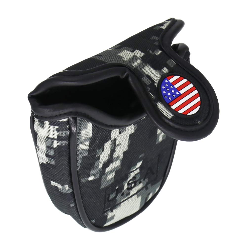 Seacloud Golf Putter Cover Usa Camouflage Golf Mallet Putter Head Cover Protector Magnetic Closure