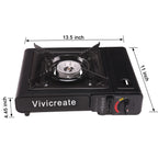 Vivicreate 8500 Btu Portable Butane Gas Stove For Camping Cooking Outdoor, Lightweight Portable Stove Burner With Auto Ignition,