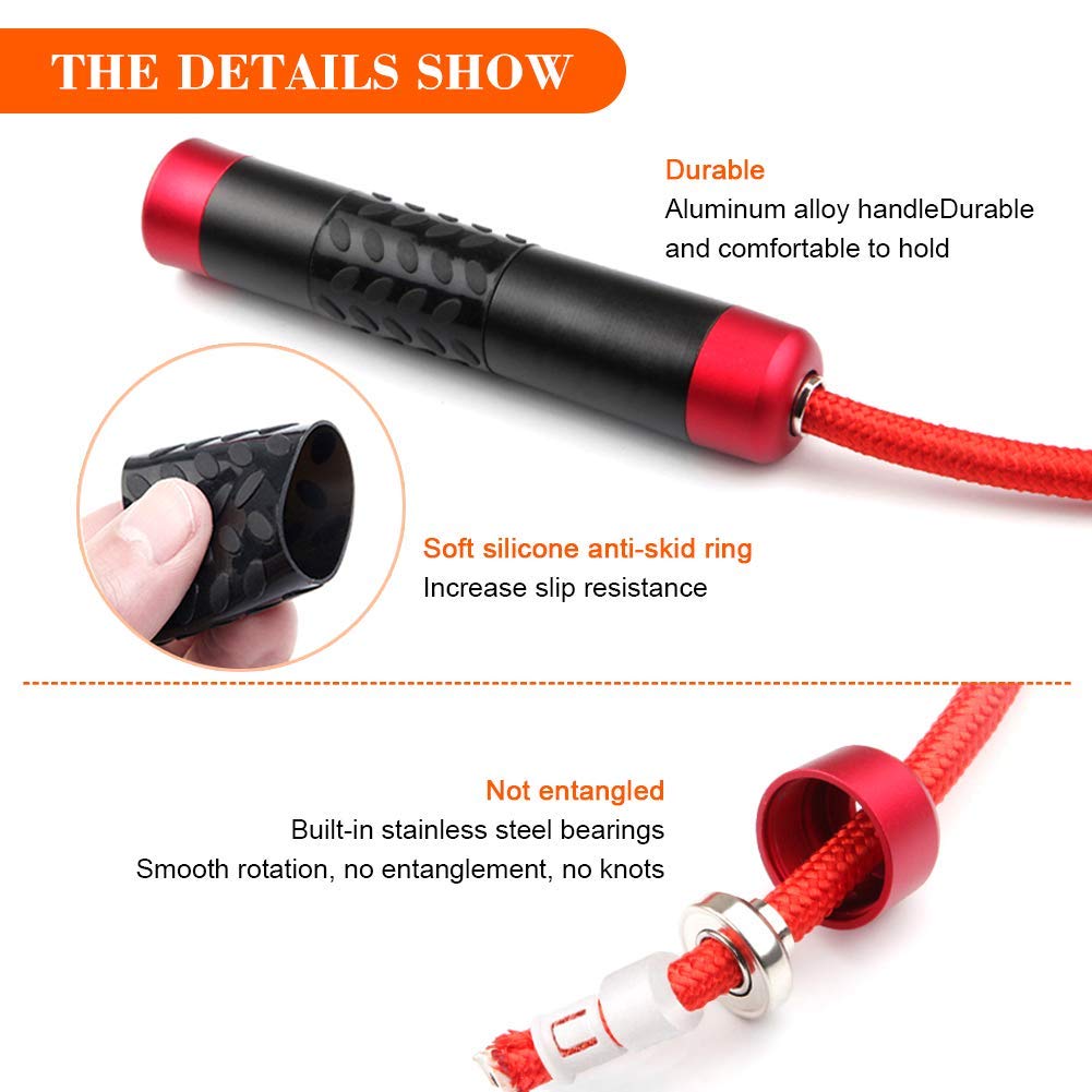 Redify Weighted Jump Rope For Workout Fitness(1Lb), Tangle-Free Ball Bearing Rapid Speed Skipping Rope For Mma Boxing Weight-Los