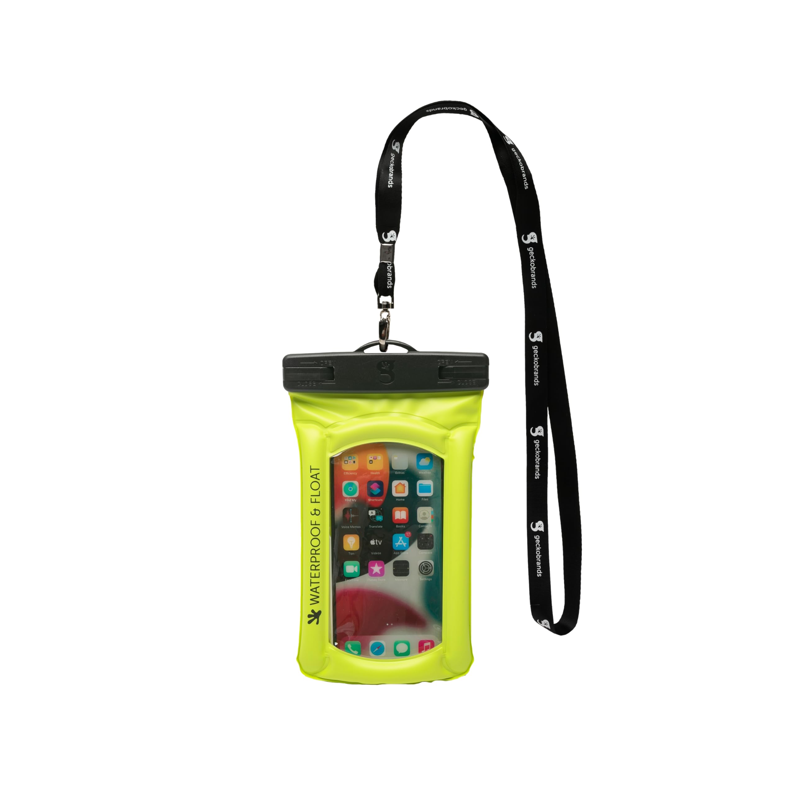 geckobrands Float Phone Dry Bag, Neon Green