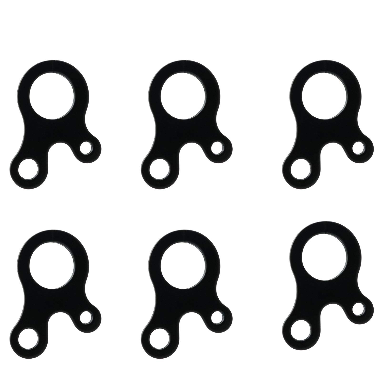 Heyous 6Pcs Stainless Steel 3 Hole Survival Buckle Rope Tensioner Windproof Rope Buckle For Tent Camping Hiking Backpacking Outd