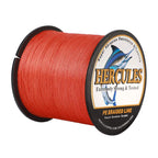 Hercules Braided Fishing Line 1500M 1640Yds 6Lbs-100Lbs Pe Superline 4 Strands (Red 15Lb/6.8Kg 0.16Mm)