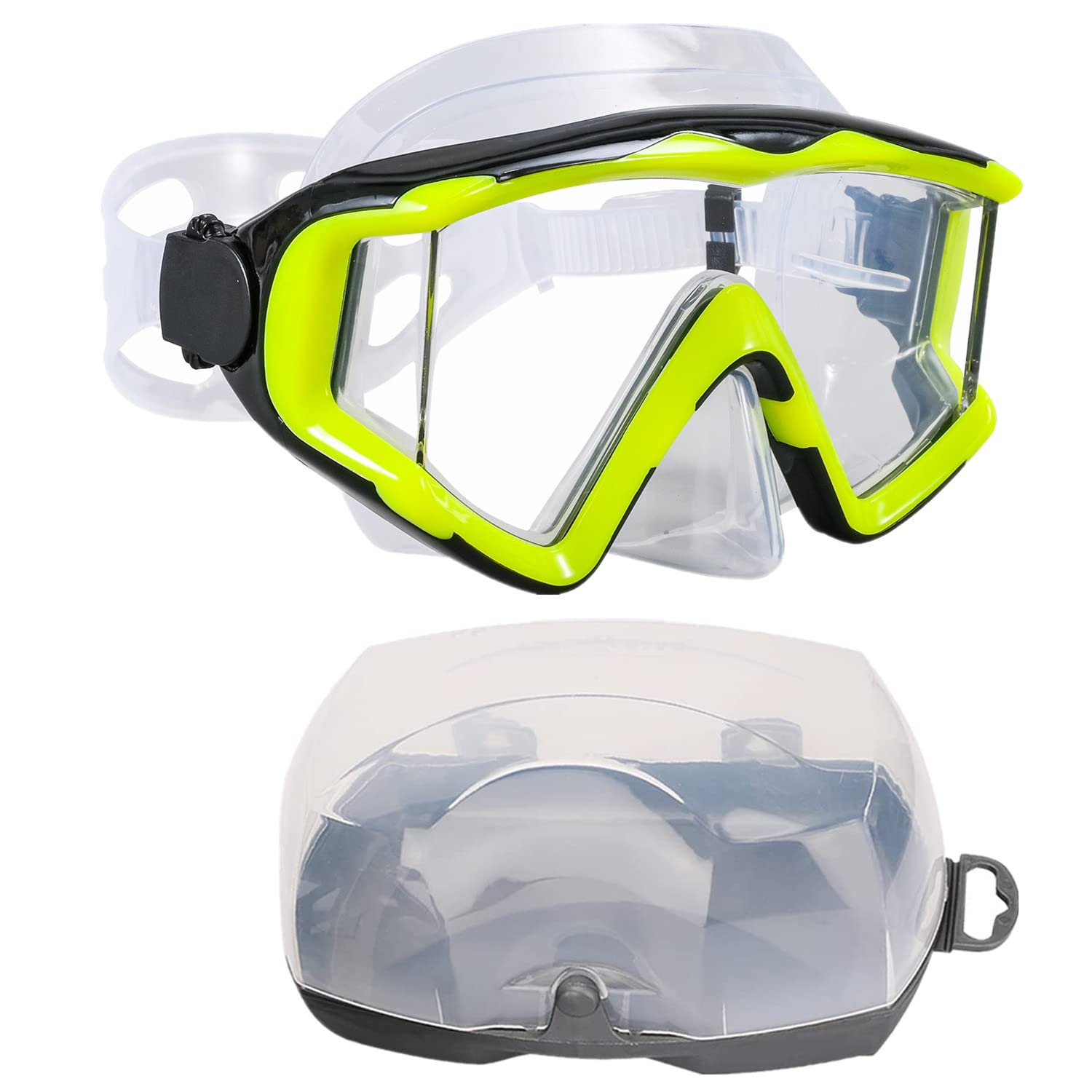 Aqua A Dive Sports Diving Mask Anti-Fog Swimming Snorkel Mask Suitable For Adults Scuba Dive Swim Snorkeling Goggles Masks (Yell