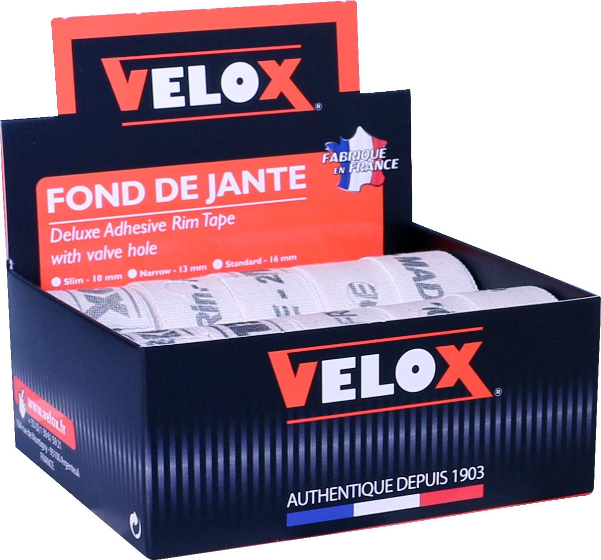 Selle Italia 29502 Box of 10 Rolls Tape Rim 22 mm Fabric, Black
