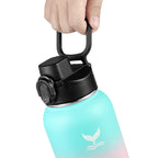 Vmini Push-Button Flip Lid, Compatible With Hydro Flask Wide Mouth Water Bottle, Wide And Rotating Handle, Easy To Carry - Leak-