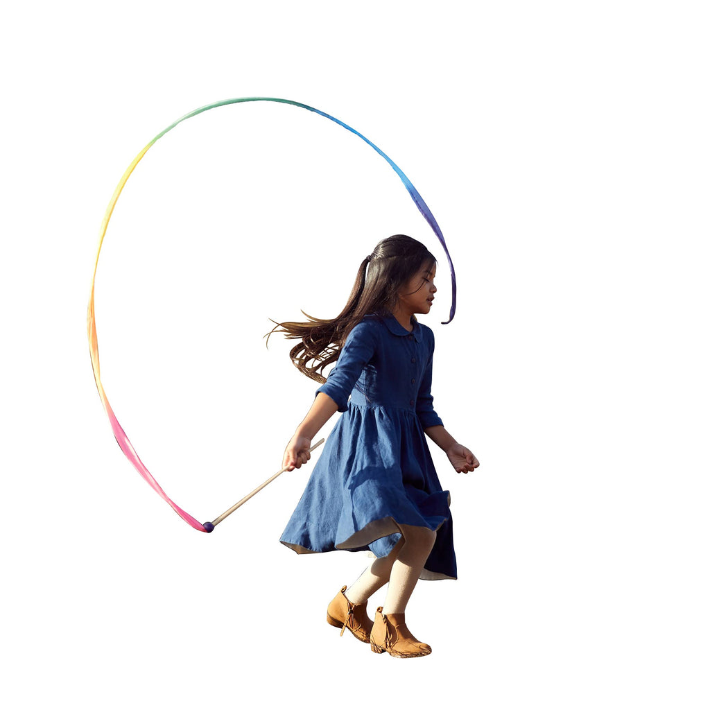 Sarah'S Silks Rainbow Streamer - 8' Long Twirling Ribbon Wand For Kids  Montessori And Waldorf Toys