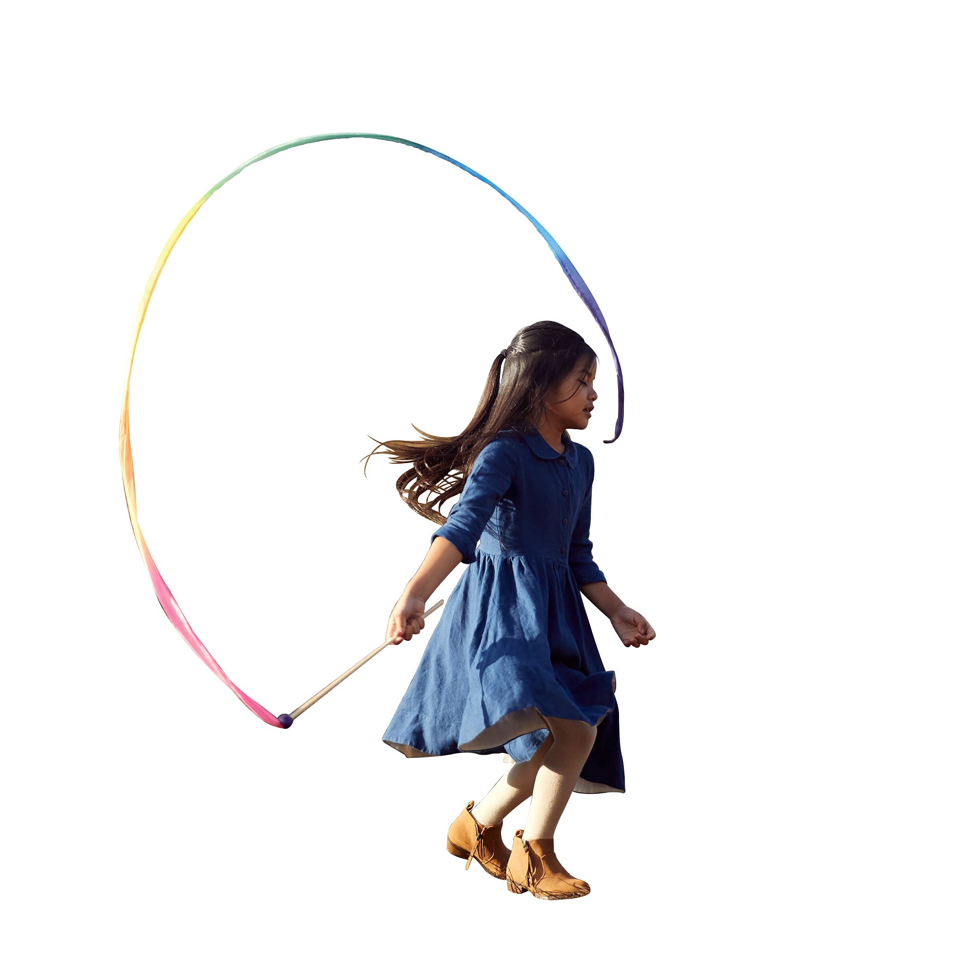 Sarah'S Silks Rainbow Streamer - 8' Long Twirling Ribbon Wand For Kids  Montessori And Waldorf Toys