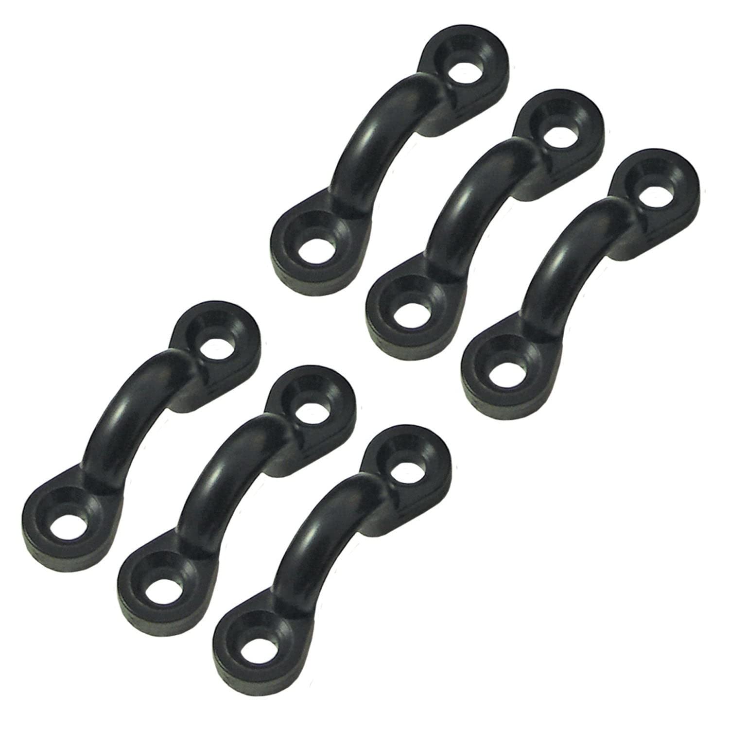 Propel Paddle Gear Nylon Pad Eyes | Stainless Steel Hardware | Holds Bungee Cord | for Boat Kayak Deck Rigging Kit | Black | 6-P