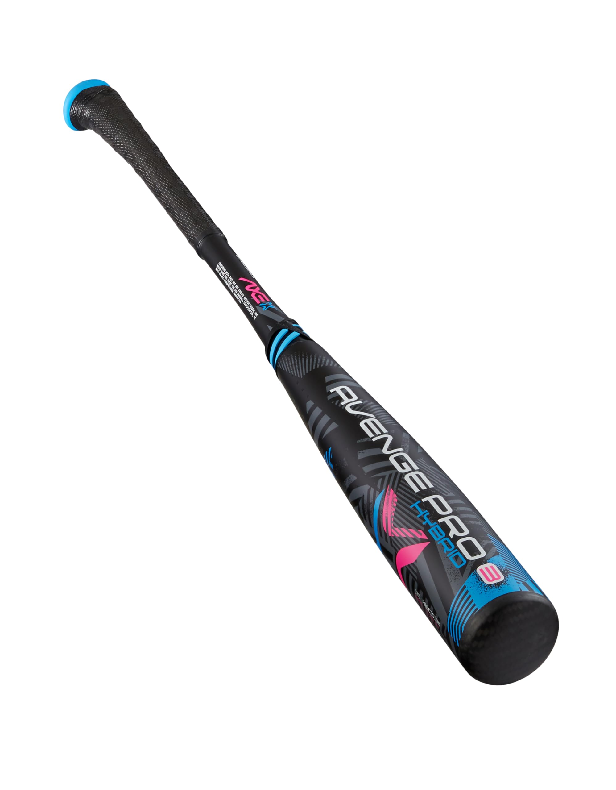 Axe | Avenge Pro 3 Hybrid | Usa Baseball Bat | Drop -10/-8 | 3-Piece Hybrid | 2 5/8'' Barrel | Black/Blue/Pink (Pro Standard Han