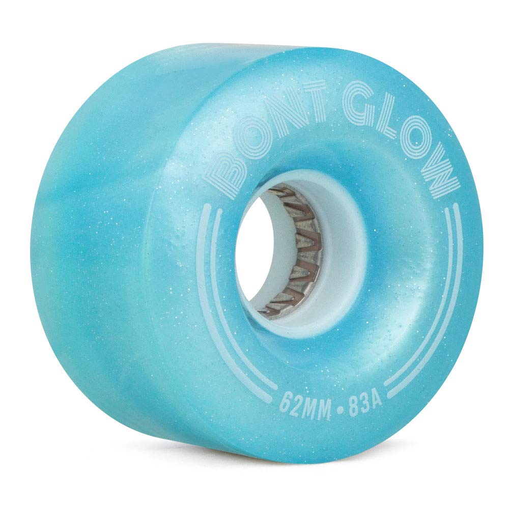 Bont Skates - Glow Light Up LED Quad Roller Skate Wheels - Recreational Street Outdoor Skating - 62x35mm 83A - Set of 4 wheels (