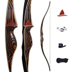 Deerseeker Outdoor Archery 54 Traditional Bow Hunting Longbow With Bamboo Core Limbs Handmade Recurve Bow Rh/Lh For Targeting Pr