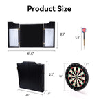 Gse Professional Solid Wood Classic Dartboard Cabinet With Sisal/Bristle Dartboard, Dart Scoreboard, And 6 Steel Tip Darts, Easy