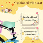 Rully Toddler Bike For Girls 4 5 6 7 Years, 16 Inch Rainbow Bicycle With Training Wheels, Safe Handbrake, Doll Seat & Basket