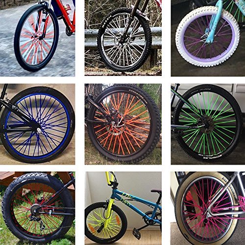 Super Pop Bicycle Spoke Skins Wraps-Best Gift Compatible With Kids&Schoolmate&Bike Fans- Colorful Bike Wheel Decoration-72 Pcs(G
