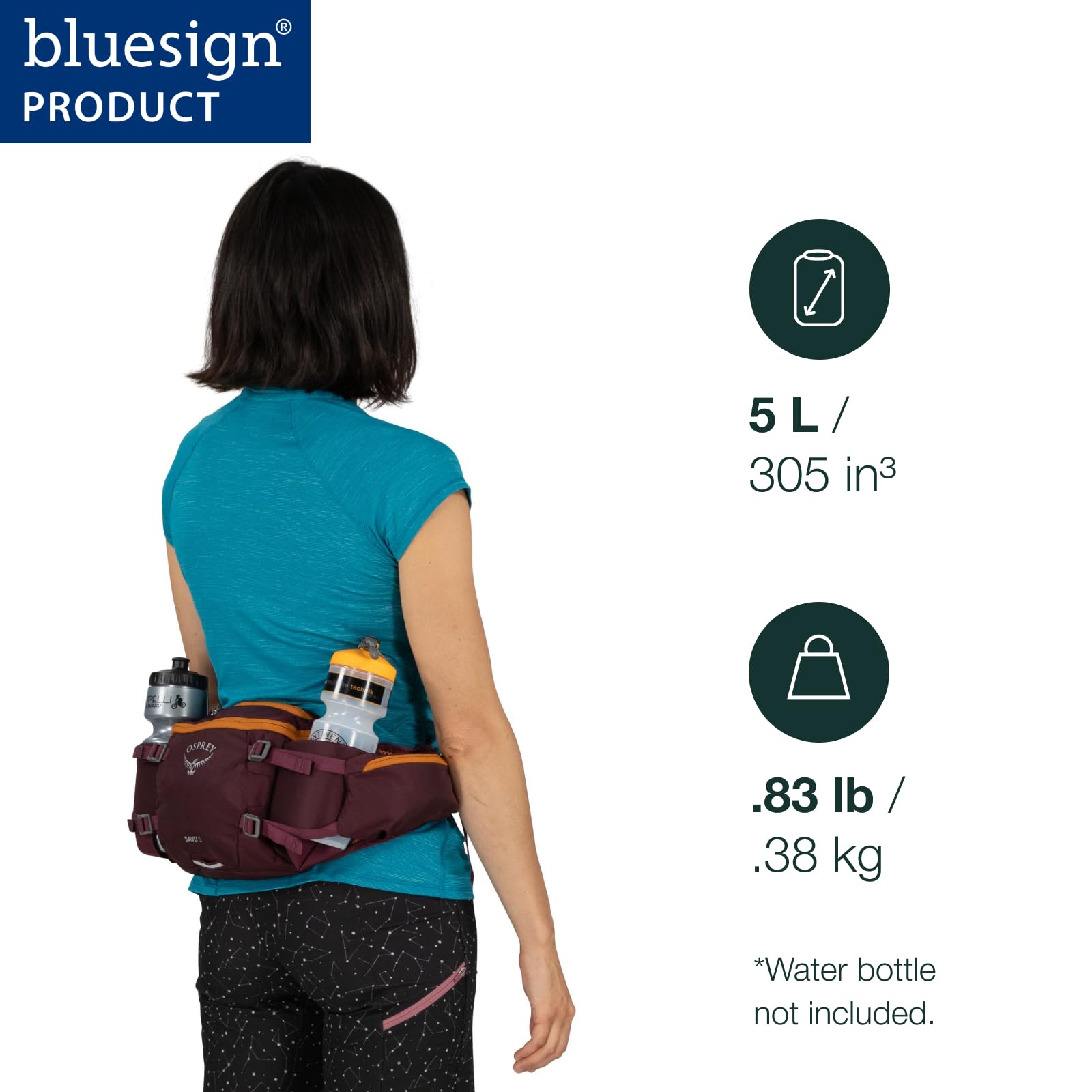Osprey Savu 5L Biking Waist Pack for Men and Women, Postal Blue
