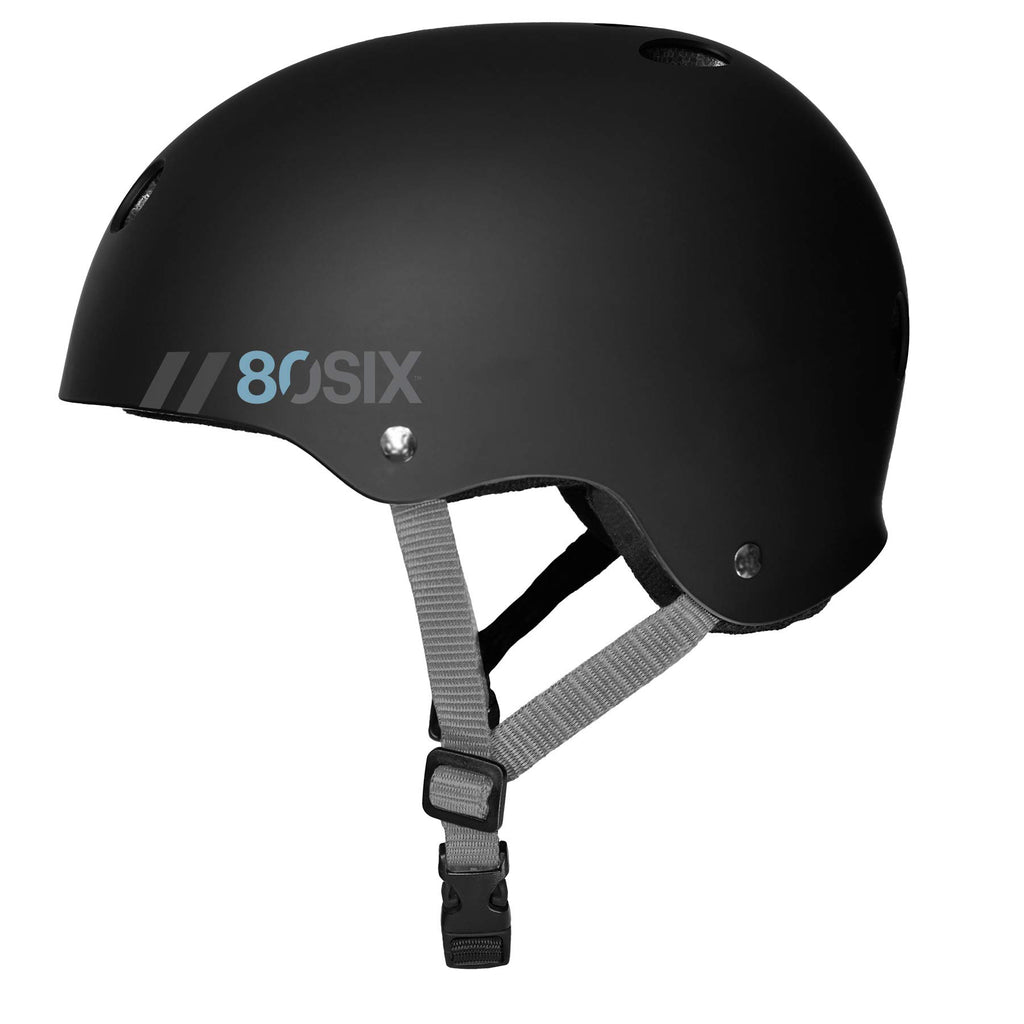 80Six Dual Certified Kids Bike, Scooter, And Skateboard Helmet, Black Matte, Junior - Ages 5+