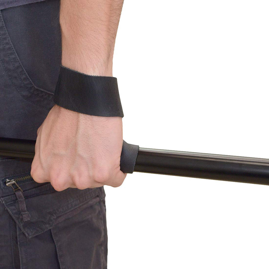 Hide & Drink, Leather Lifting Straps (2 Pieces), Bodybuilding, Sports, Gym, Fitness, Accessories, Handmade (Charcoal Black)