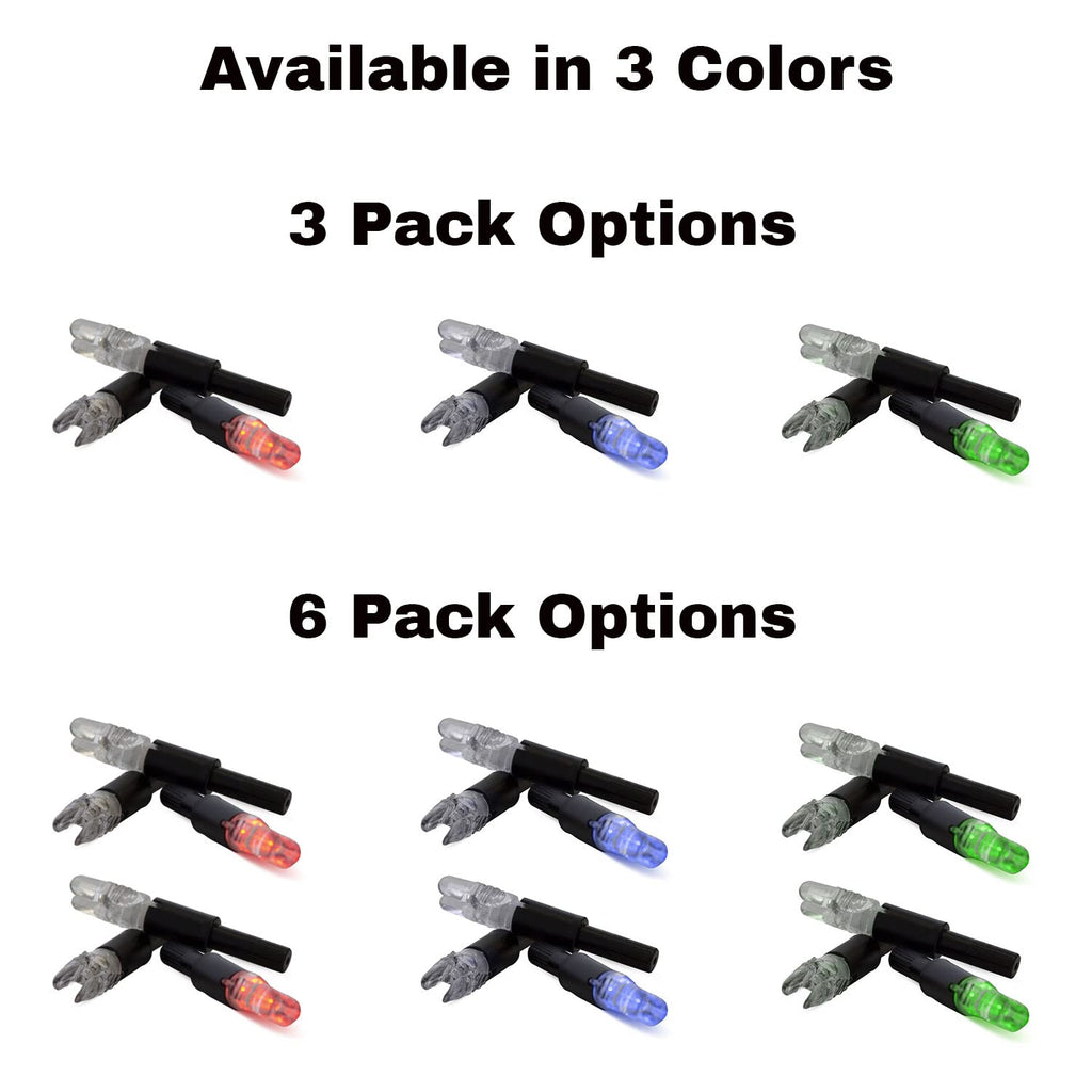 New Archery Products Thunderglo Compound Bow Led Illuminated Auto Turn-On Arrow Nocks - Blue (3 Pack)