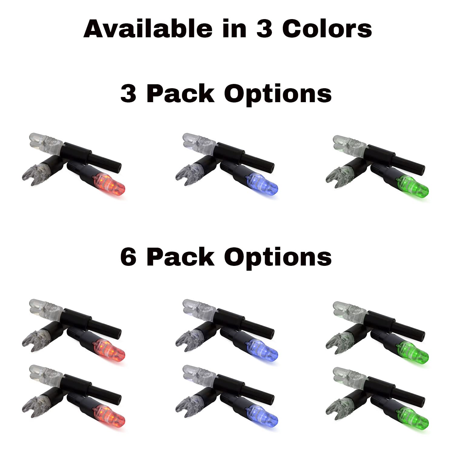 New Archery Products Thunderglo Compound Bow Led Illuminated Auto Turn-On Arrow Nocks - Blue (3 Pack)