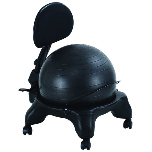 Aeromat Adjustable Active Sitting Exercise Ball Chair, Spine Support, Office Chair For Prolonged Sitting, Lockable Wheels