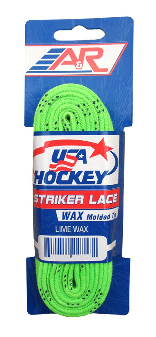 A&R Sports Usa Waxed Hockey Laces, 96-Inch, Lime