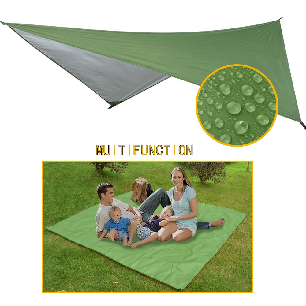 Portable Single Double Nylon High Strength Parachute Hammock Rainfly Set, Camping Hammock With Rain Fly Tarp And Mosquito Net Te