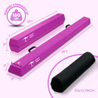 Kangaroo Hoppers 8Ft Gymnastics Balance Beam For Kids - Folding Extra Firm Foam Floor Beam -Beginners And Professionals Home Tra