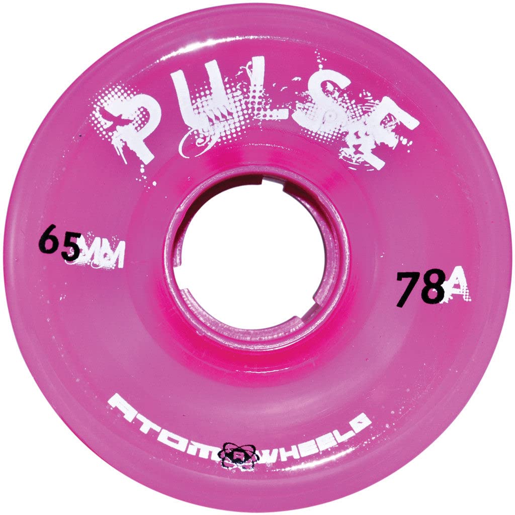 Atom Pulse Outdoor Quad Roller Skate Wheels, 65mm, Pink, 78A