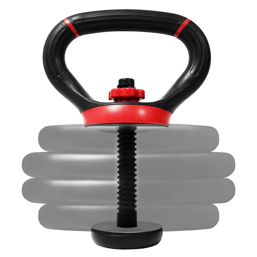 Yes4All Comfortable Grip Adjustable Kettlebell Handle Converter For 1 Inch Weight Plates - Red