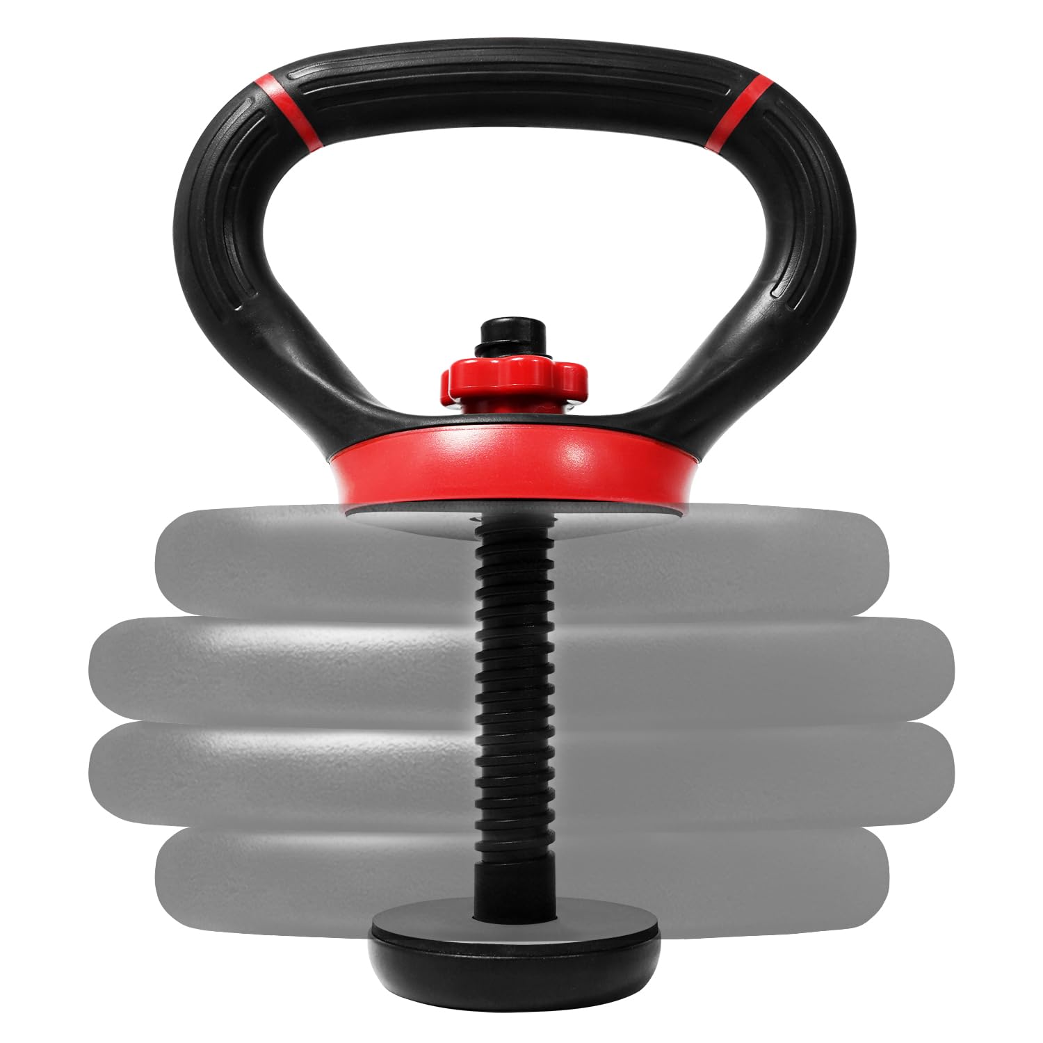 Yes4All Comfortable Grip Adjustable Kettlebell Handle Converter For 1 Inch Weight Plates - Red