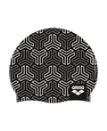 Arena Print 2 Unisex Silicone Swim Cap for Adults, Women and Men Intensive Training Comfortable Non-Slip Long Hair Swimming Hat,