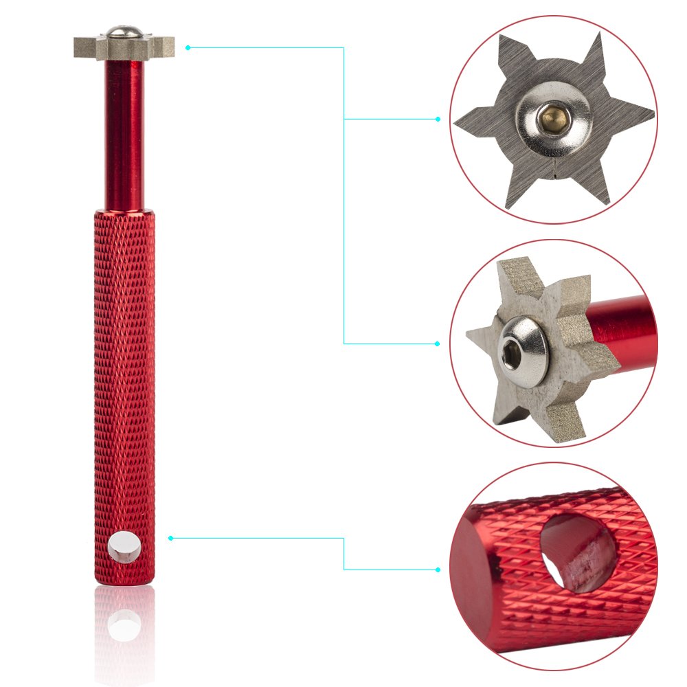 Hifrom Groove Sharpener With 6 Heads - Golf Re-Grooving Tool And Cleaner For All Irons Pitching Sand Lob Gap And Approach Wedges