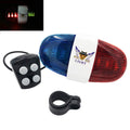 Estiq New Police 4-Melody Bicycle Power Horn Siren, 6-LED Strobe Blue and Red Bicycle Safety Light