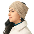 Charm Neck Warmer For Women And Men  Warm Organic Cotton Headbands Made In Japan Ear Beanie Head Band Beige