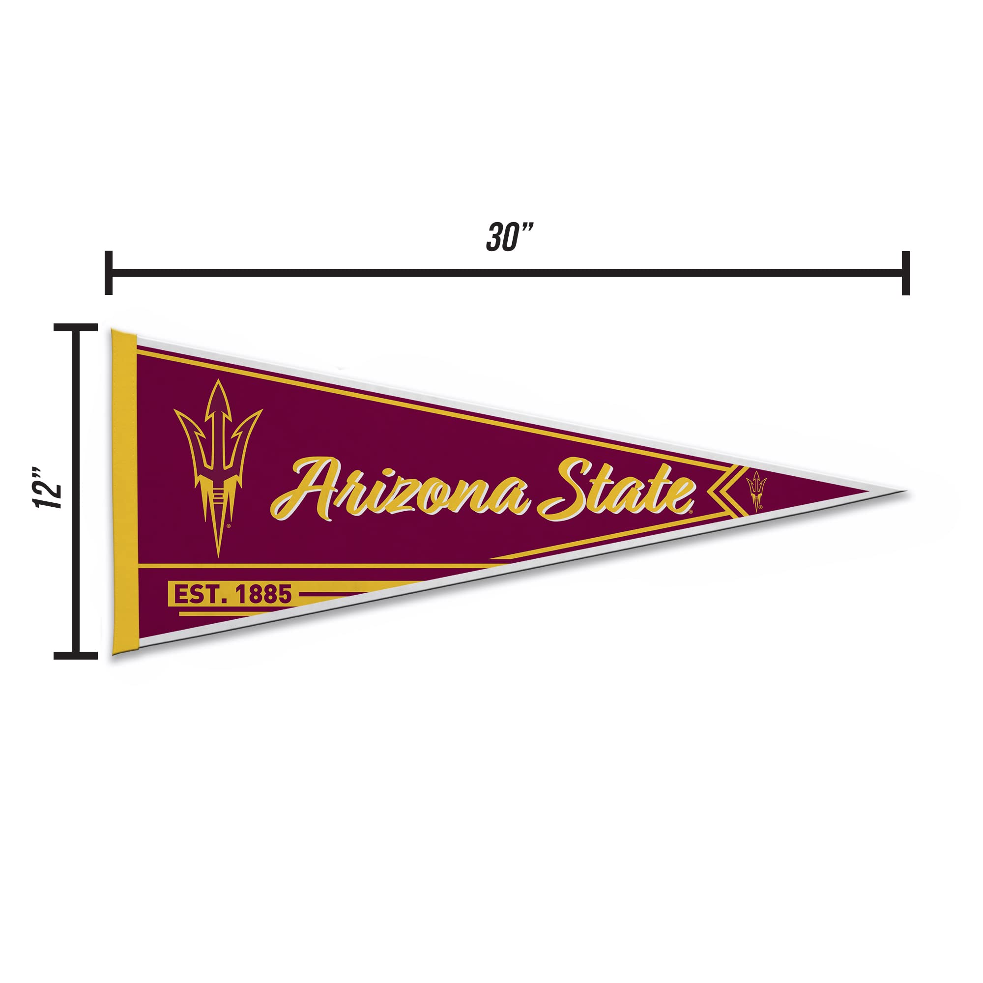 Rico Industries Ncaa Arizona State Sun Devils - Asu Classic 12'' X 30'' Felt Wall D  Cor Pennant - Great For Home/Bed Room/Man C