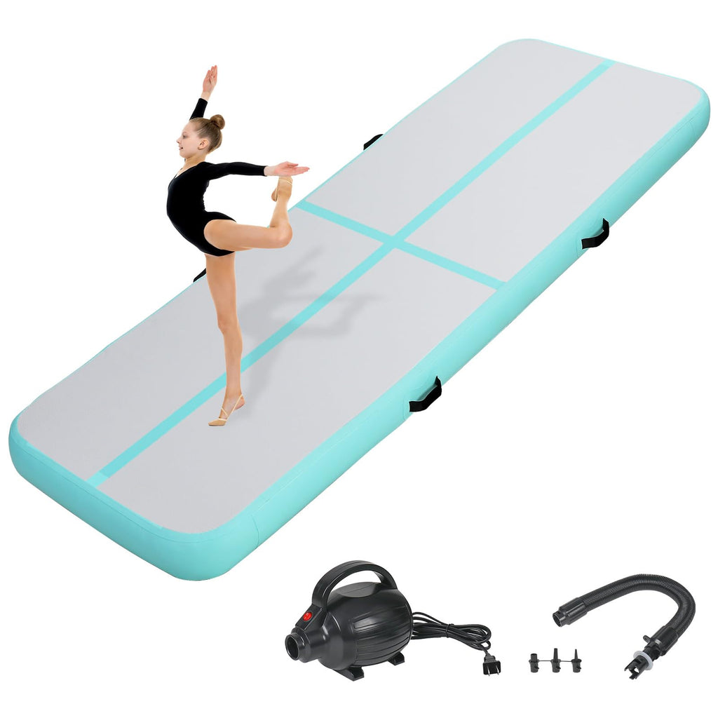 Kikilive Inflatable Air Gymnastics Tumbling Mat 10Ft, Air Tumble Track Mat 4 Inches Thickness With Electric Air Pump For Home Us