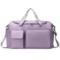 Nylon Travel Duffle Bag, Grey, 44X18X29 Cm, With Wet Pocket And Shoe Compartment, Weekender Overnight Gym Shoulder Bag For Men A