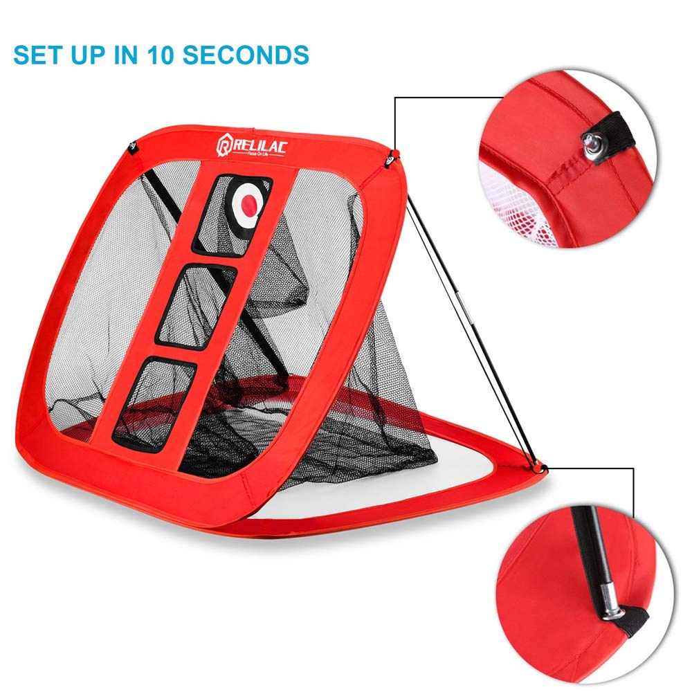 Relilac Pop Up Golf Chipping Net - Indoor/Outdoor Golfing Target Accessories For Backyard Accuracy And Swing Practice - Great Gi