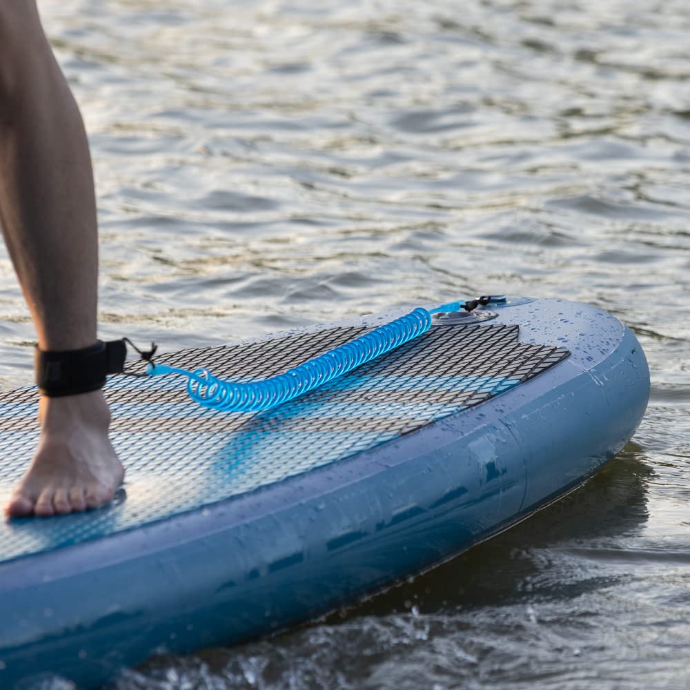 Heytur Coiled Sup Leash 10' Surfboard Leash Sup Leg Rope Strap Stand Up Paddleboard Leash(Blue)