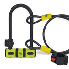 Urban Ur80150B Bicycle U Lock, Hardened Steel, Double Locking, Fork A051In Coating, Interior 31X75In, Security Loop Cable 39Ft A