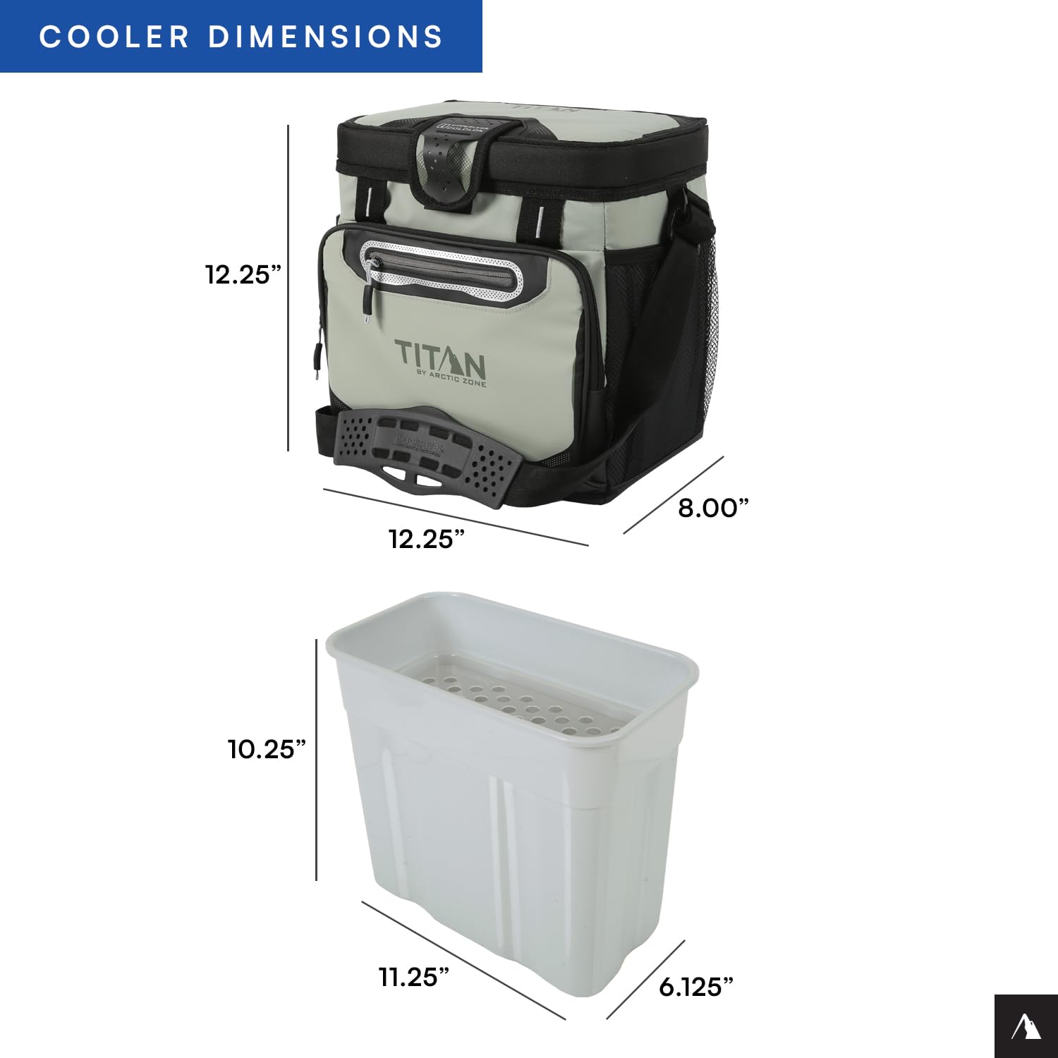 Titan by Arctic Zone 16 Can Zipperless Soft Cooler with HardBody Liner, Seagrass