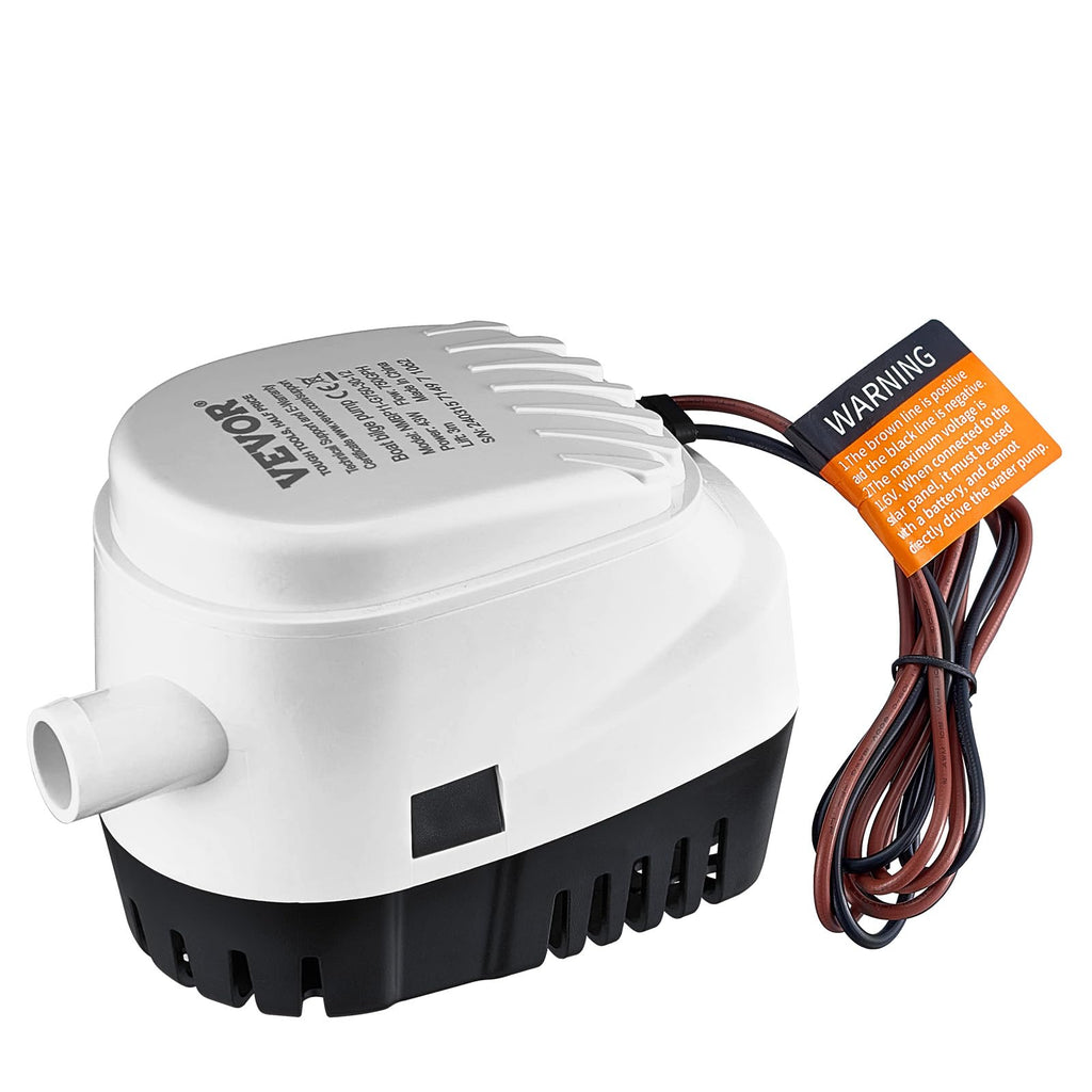 Vevor Bilge Pump, 750Gph 12V Automatic Submersible Boat Bilge Water Pump With Float Switch, 0.7'' Outlet Diameter, Small Boat Bi