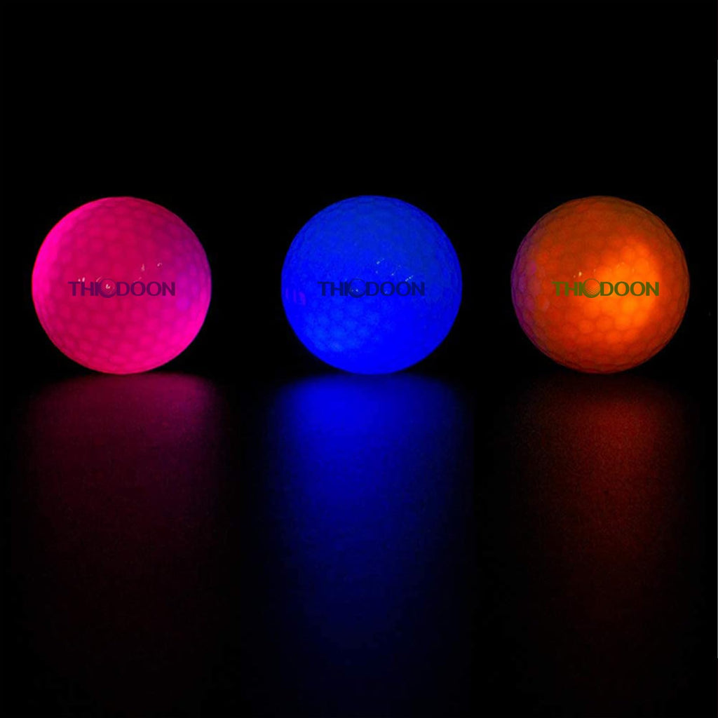 Thiodoon Glow In The Dark Golf Balls Light Up Led Golf Balls Night Golf Gift Sets For Men Kids Women 3 Pack