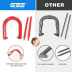 Gse Indoor And Outdoor Rubber Horseshoe Game Set, 4 Horseshoes (2 Red/2 Blue), 2 Rubber Mats With Posts, And 2 Plastic Stakes