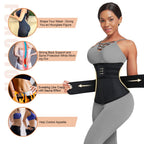 Wonder-Beauty Waist Trainer For Women Plus Size Two Neoprene Workout Corset Cincher Trimmer Sauna Belt With Zipper
