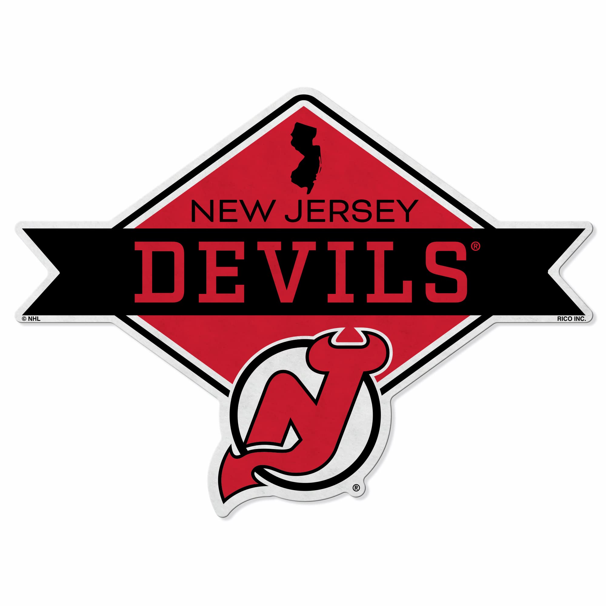 Rico Industries Nhl New Jersey Devils Diamond Shape Cut Pennant - Home And Living Room D  Cor - Soft Felt Ez To Hang