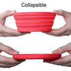 Ecoart Silicone Expandable Collapsible Bowl For Travel Camping Hiking (Red(S))