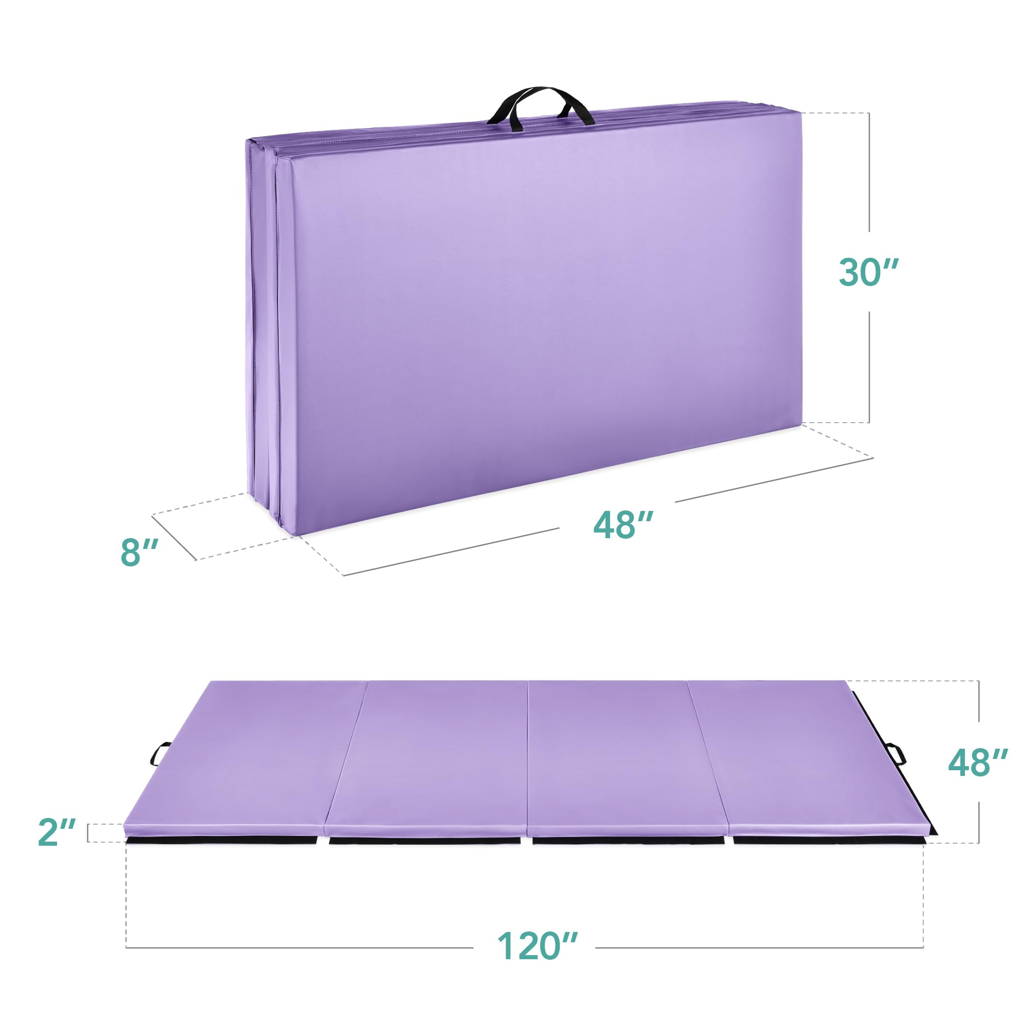 Best Choice Products 10Ftx4Ftx2In Folding Gym Mat 4-Panel Exercise Gymnastics Aerobics Workout Fitness Floor Mats W/Carrying Han