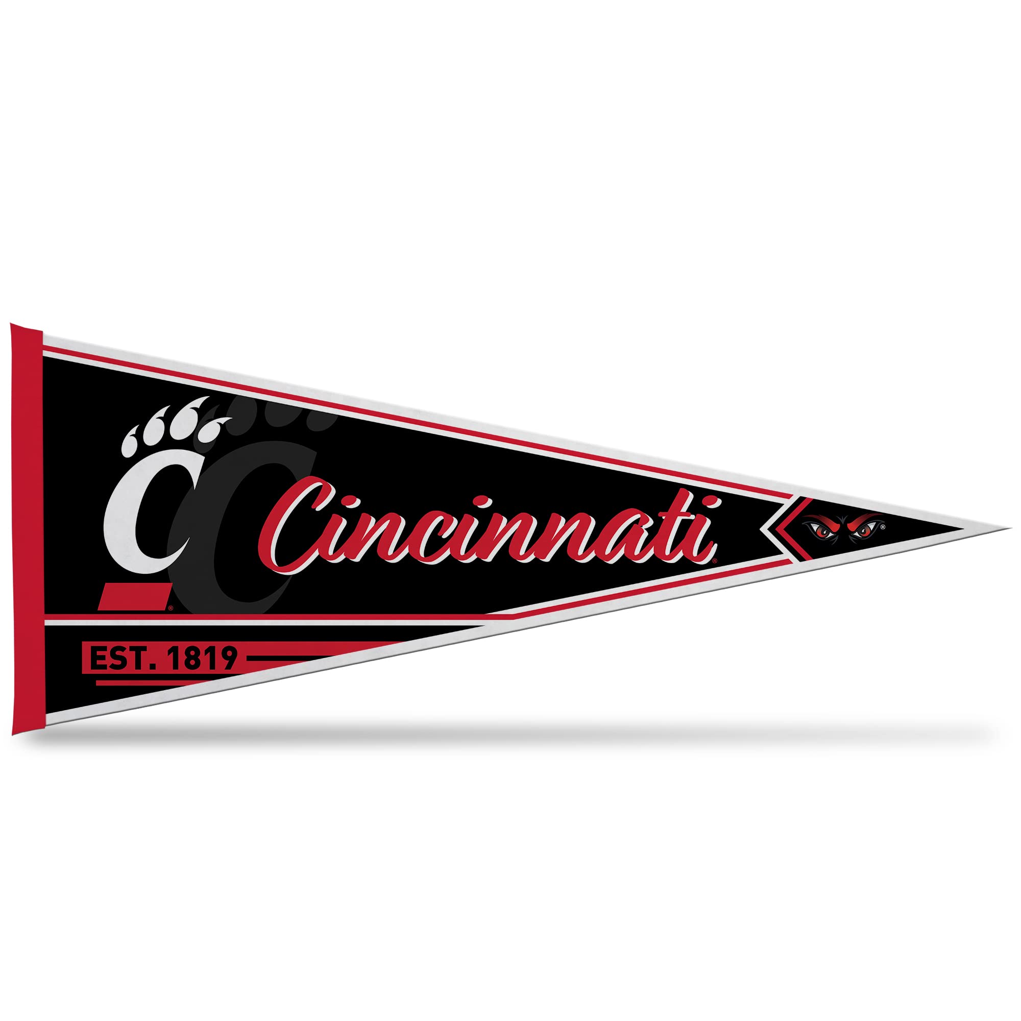 Rico Industries Ncaa Cincinnati Bearcats Classic 12'' X 30'' Felt Wall D  Cor Pennant - Great For Home/Bed Room/Man Cave D  Cor