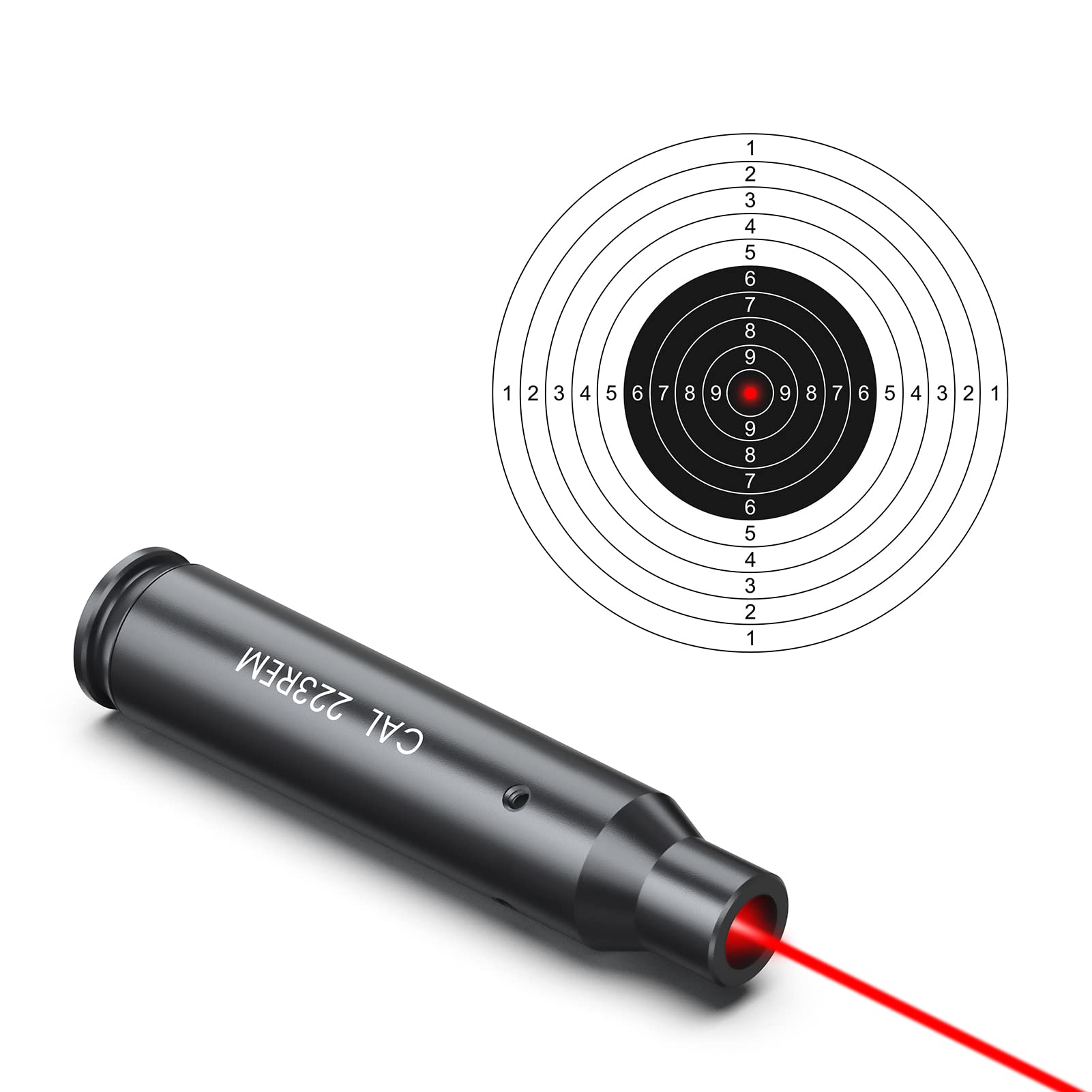 Feyachi Bore Sight 223 5.56mm Red Laser Zeroing Boresighter with 3 Sets of Batteries(Grey)
